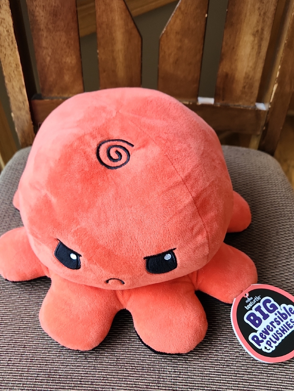 Big Teeturtle Reversible Plush Octopus - Coral Red